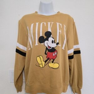 Disney Men's Crewneck Sweater - Mustard Mickey Design
